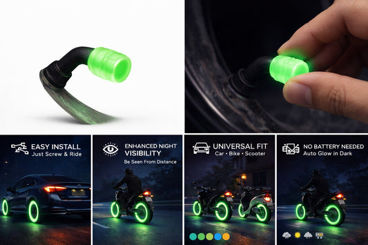 Tyre Valve Caps Luminous Glow Car Tire Valve Cap Covers vaal cap (4 Pcs Set)