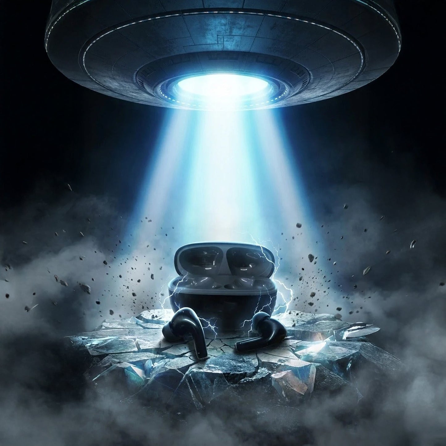 Pure Black Earbuds with Deep Bass, Quad Mic & 48H Playback