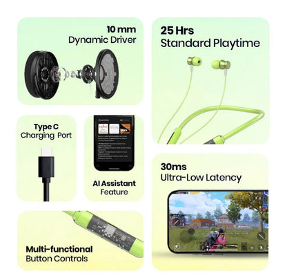 Transparent Bluetooth Neckband  | 72H Battery Life |HD Voice | Deep Bass