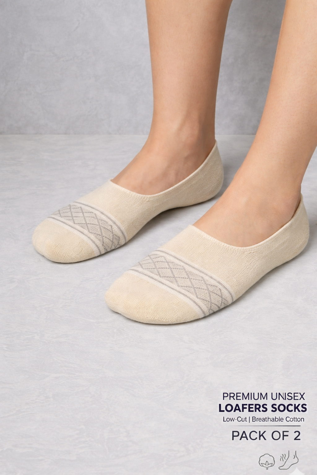 Premium Unisex No-Show Socks -Pack of 2 Sets