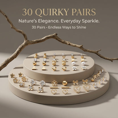 Desert Luxe Collection – 30 Quirky Pairs Stud & Hoop Earring Set - PTM