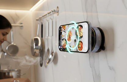 360° Magnetic Vacuum Suction Phone Mount with Strong Grip