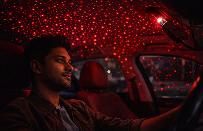 USB Star Projector – Adjustable Night Light for Home & Car