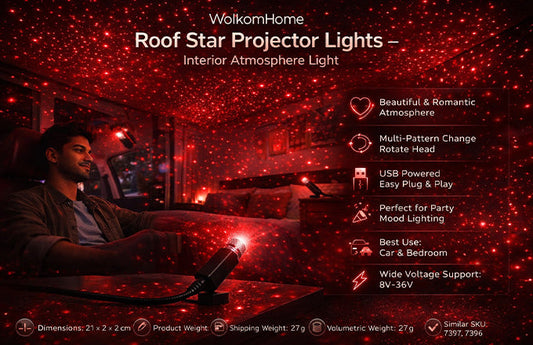 USB Star Projector – Adjustable Night Light for Home & Car