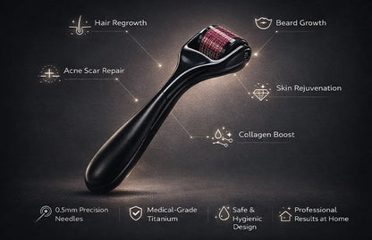 Derma Roller Anti Ageing and Facial Scrubs & Polishes Scar Removal Hair Regrowth