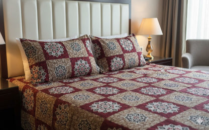 Soft Cotton Double Bedsheet Set with 2 Pillow Covers