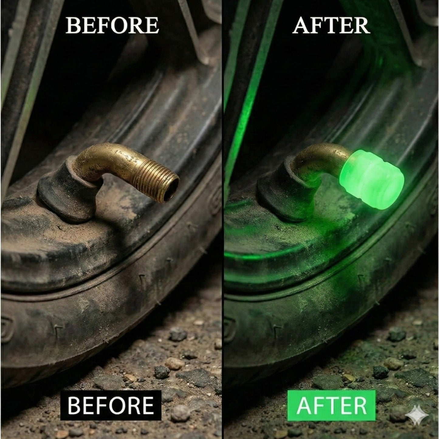 Tyre Valve Caps Luminous Glow Car Tire Valve Cap Covers vaal cap (4 Pcs Set)