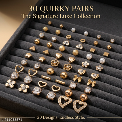Desert Luxe Collection – 30 Quirky Pairs Stud & Hoop Earring Set - PTM