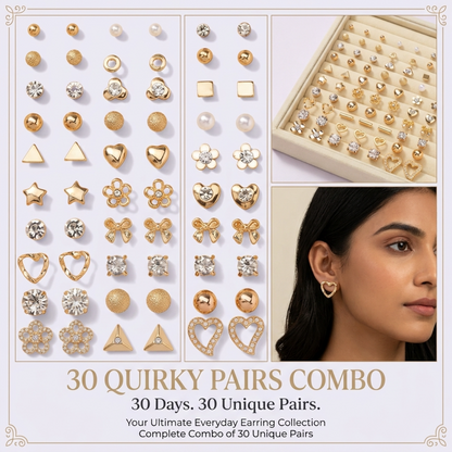 Desert Luxe Collection – 30 Quirky Pairs Stud & Hoop Earring Set - PTM